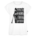 Frauen T-Shirt mit gerollten Ärmeln - Weiß