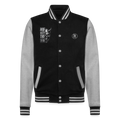 College-Sweatjacke - Schwarz/Grau meliert