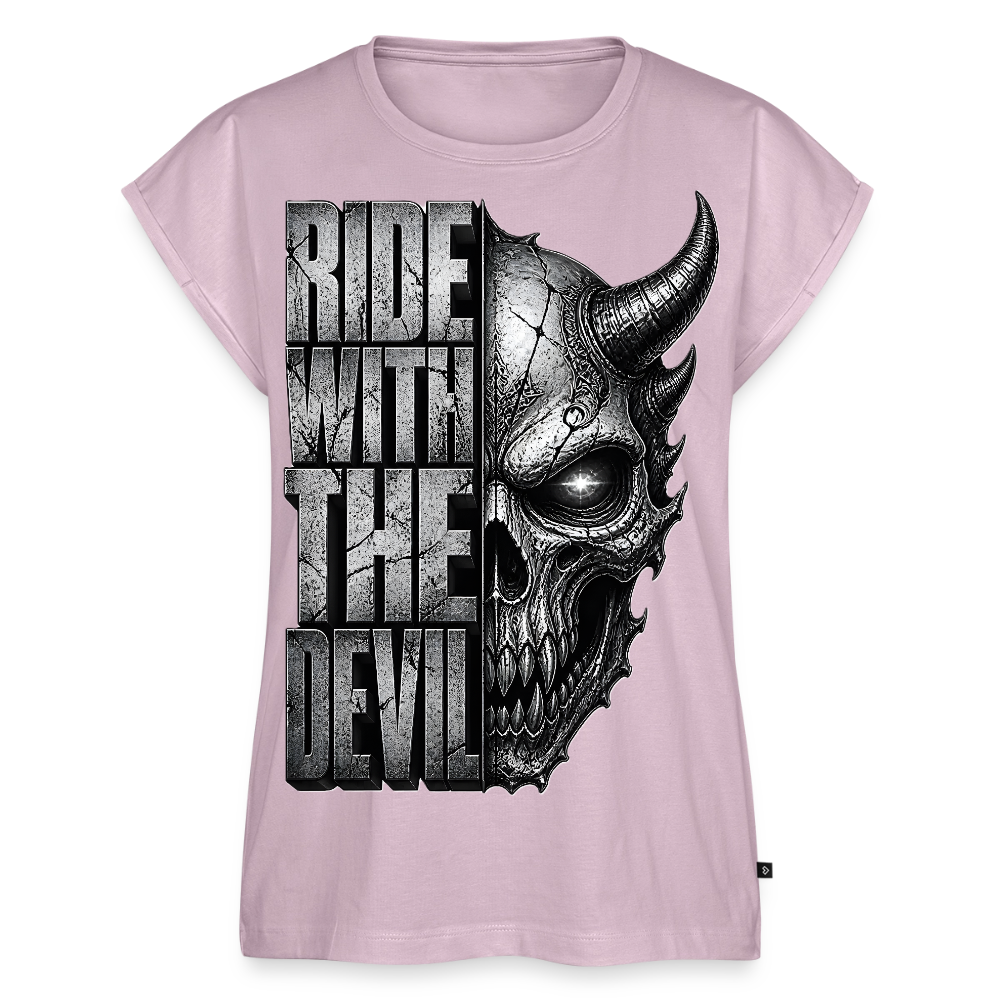 Frauen T-Shirt mit gerollten Ärmeln - Altrosa