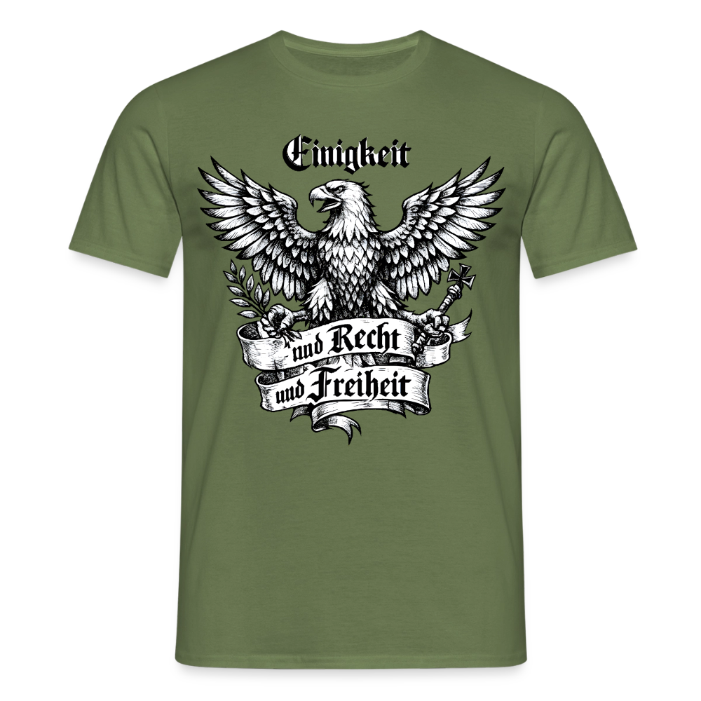 Männer T-Shirt Einigkeit und Recht und Freiheit - Militärgrün