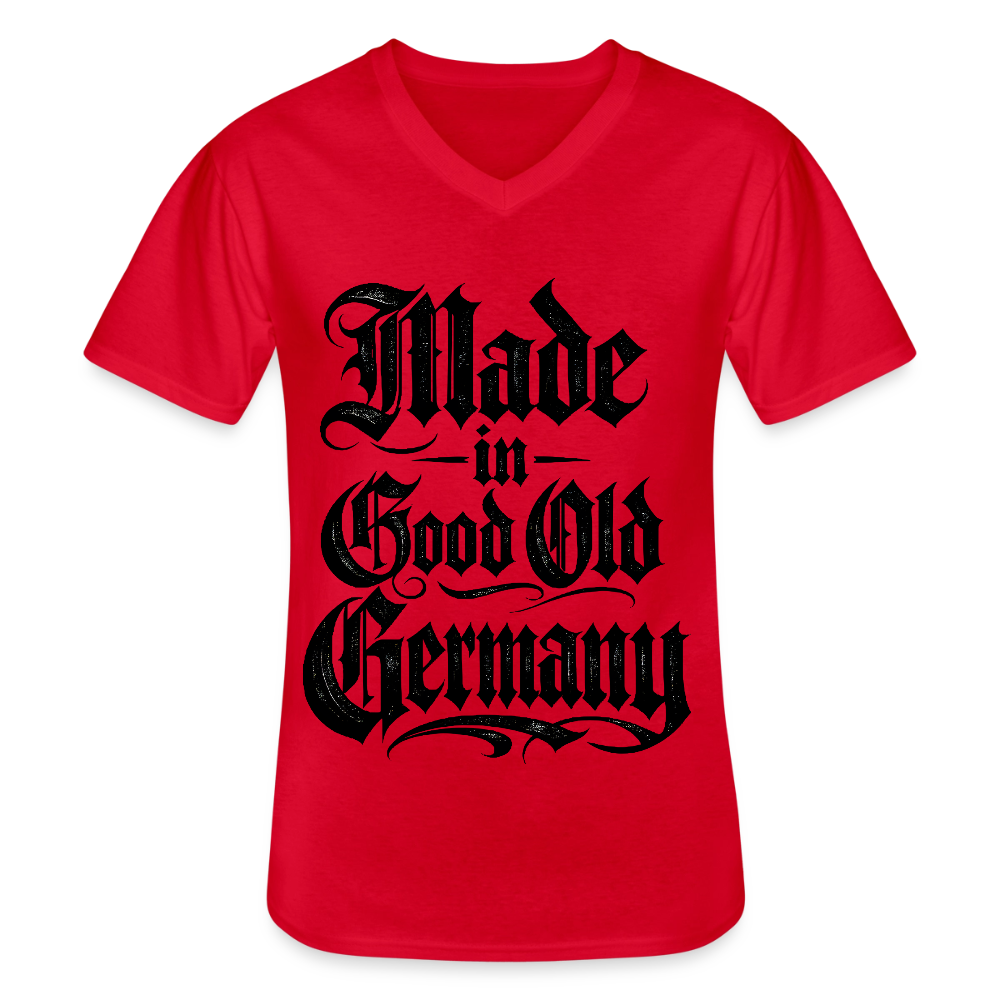 Klassisches Männer-T-Shirt mit V-Ausschnitt Made in good old Germany - Rot