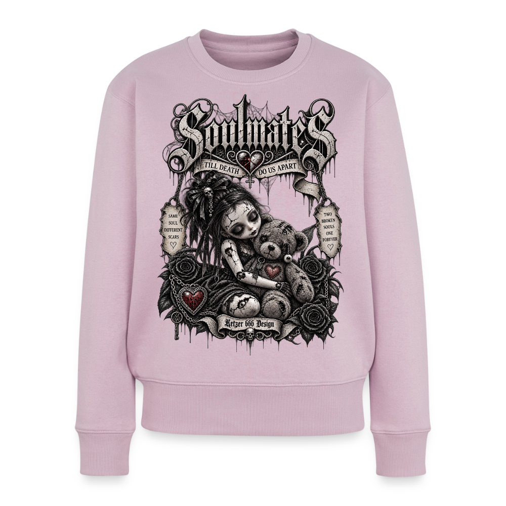 Soulmates Damen-Pullover in Altrosa mit Biker- und Gothic-Motiv
