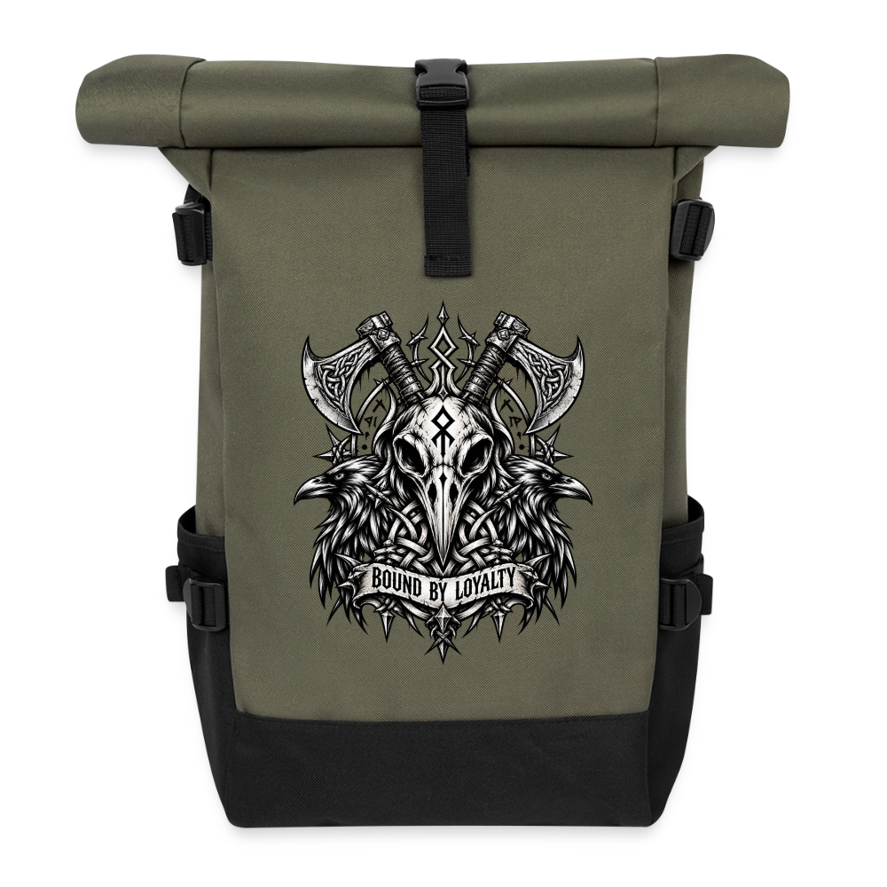 Rolltop Rucksack - Olive/Schwarz