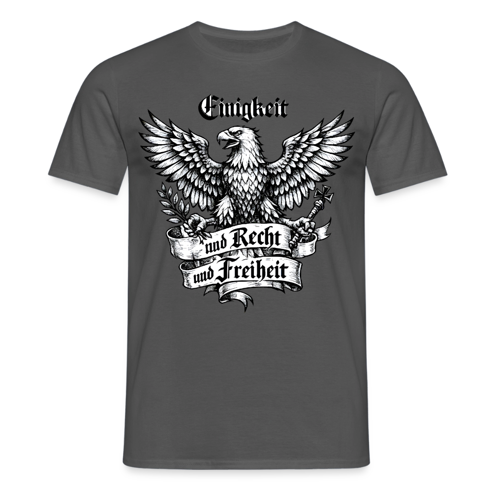 Männer T-Shirt Einigkeit und Recht und Freiheit - Anthrazit