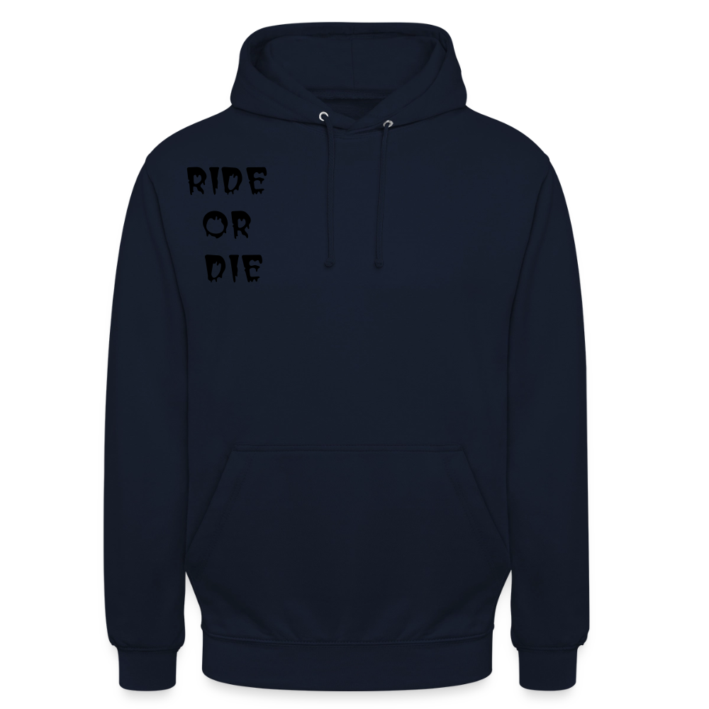 Unisex Hoodie Ride or Die, Loyalty - Navy