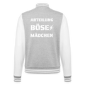College-Sweatjacke - Grau meliert/Weiß