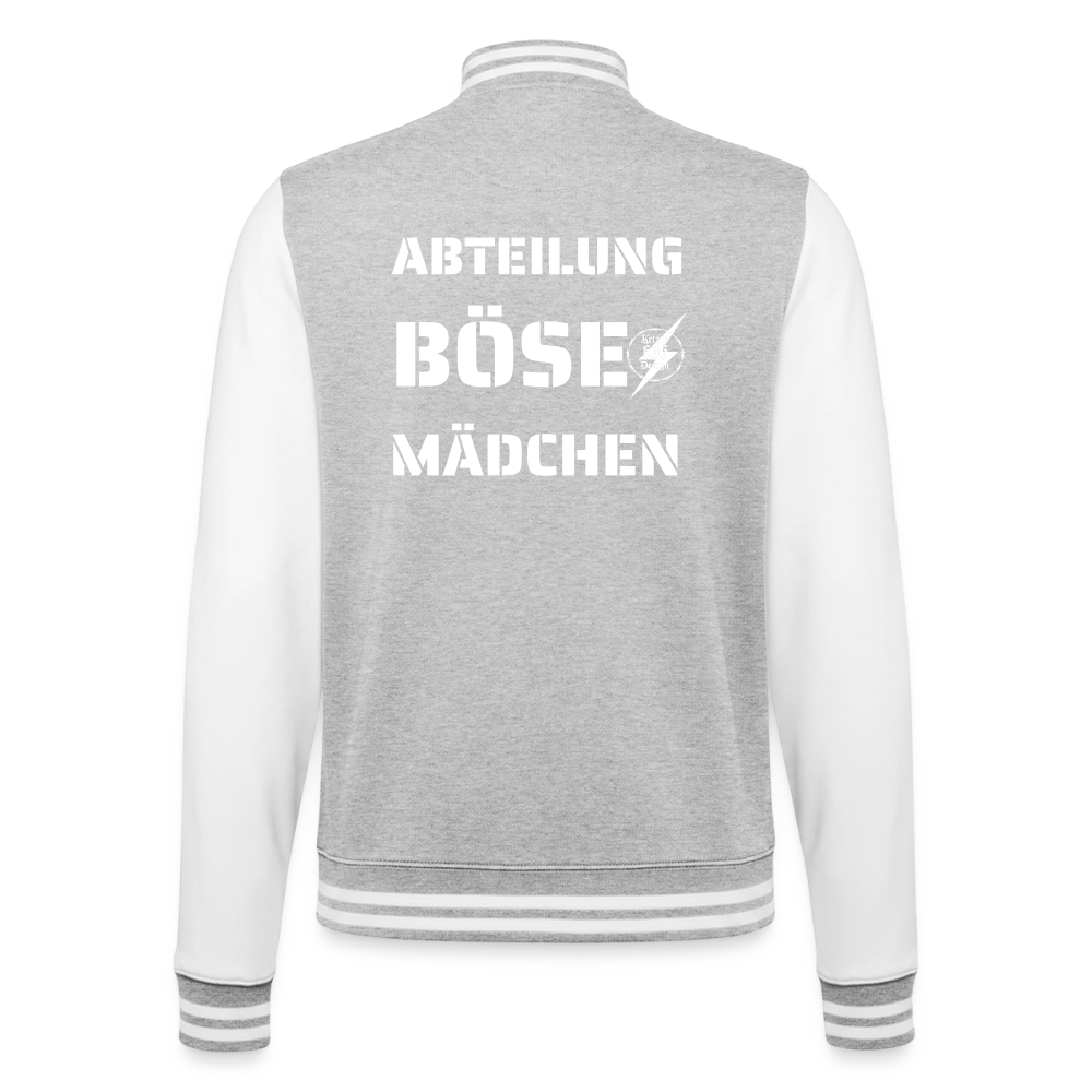 College-Sweatjacke - Grau meliert/Weiß