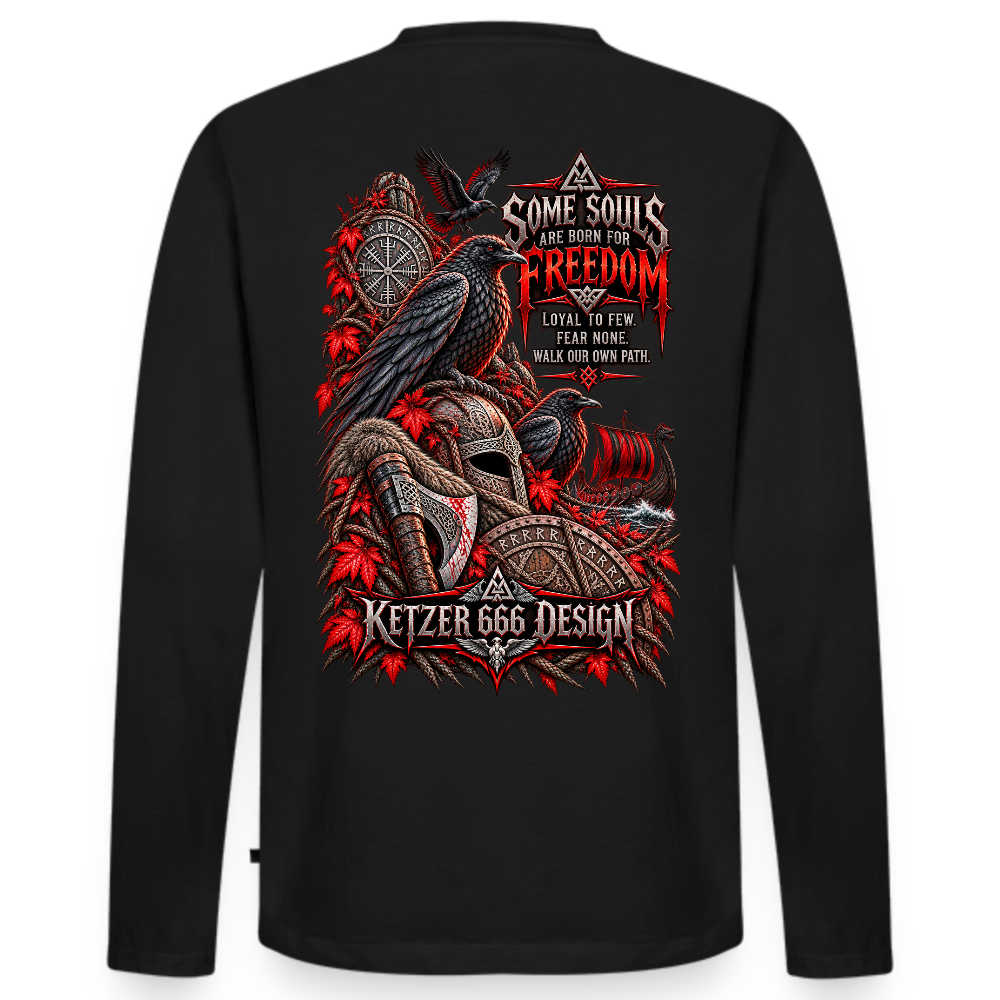 Männer Premium Bio Langarmshirt - Schwarz