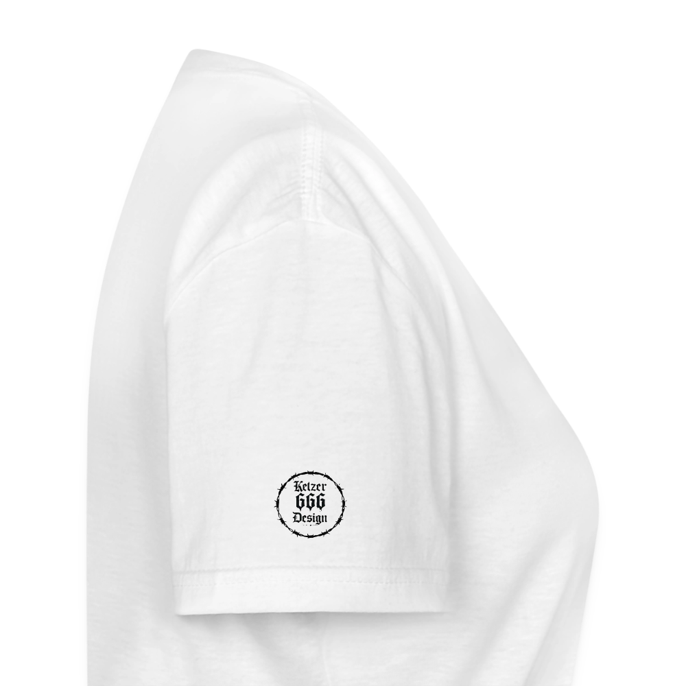 Klassisches Frauen-T-Shirt mit V-Ausschnitt Smile now, cry later - Weiß