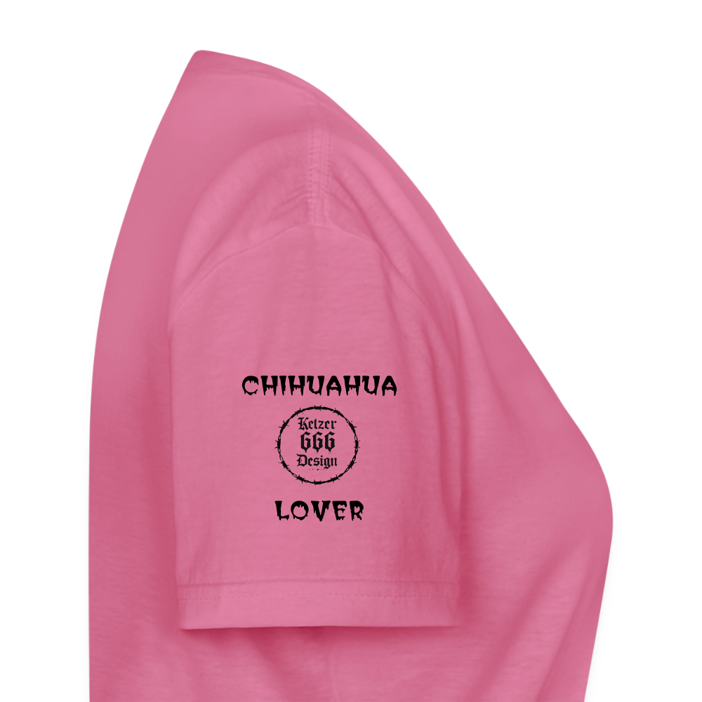 Klassisches Frauen-T-Shirt mit V-Ausschnitt Chihuahua Ganz dünnes Eis - Pink