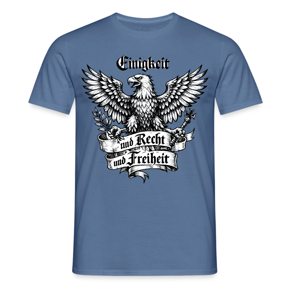 Männer T-Shirt Einigkeit und Recht und Freiheit - Taubenblau 