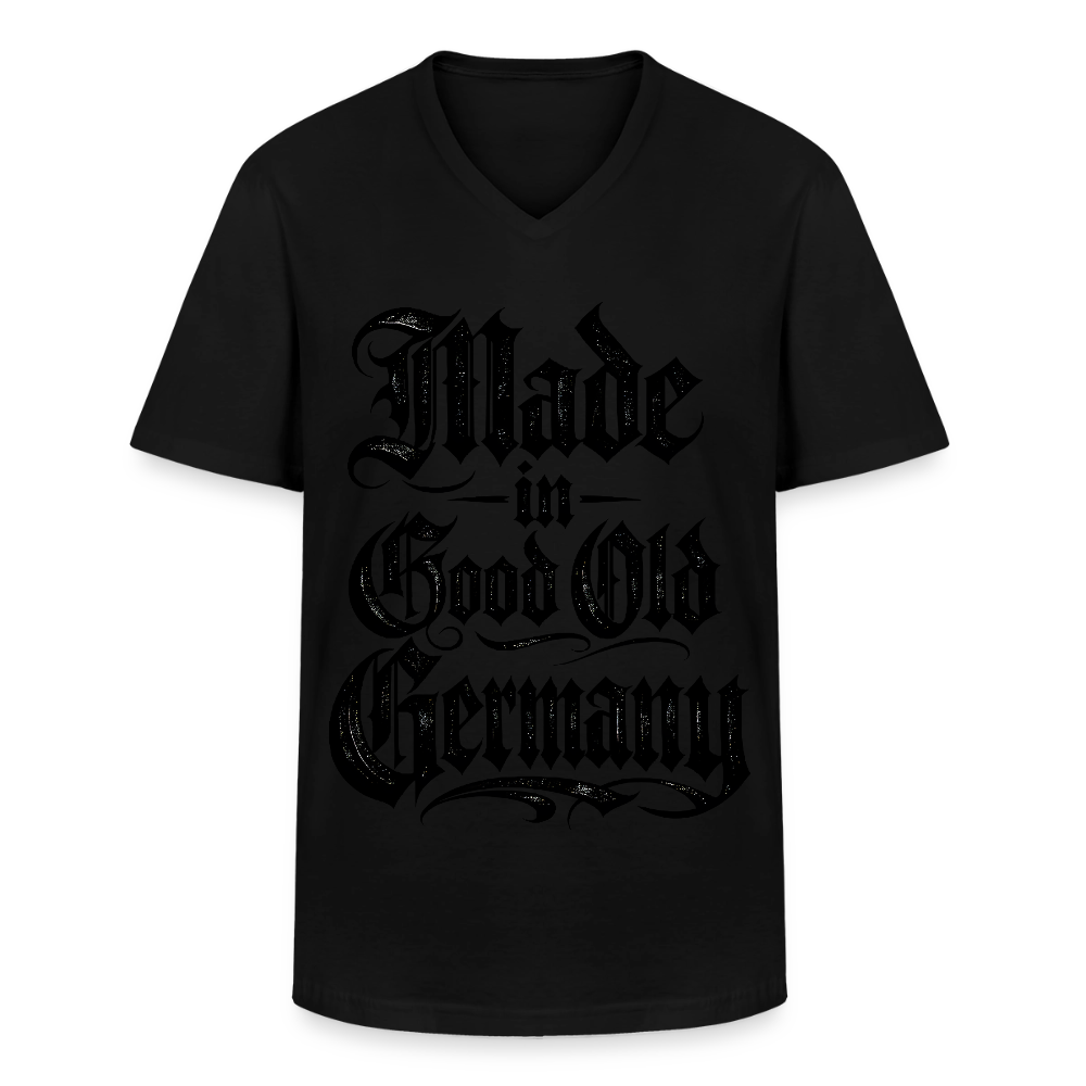 Klassisches Männer-T-Shirt mit V-Ausschnitt Made in good old Germany - Schwarz