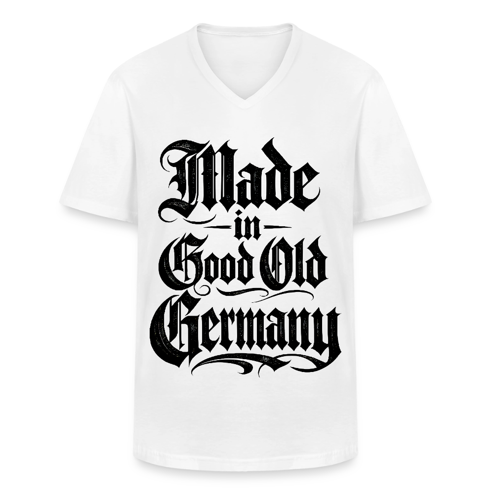 Klassisches Männer-T-Shirt mit V-Ausschnitt Made in good old Germany - Weiß