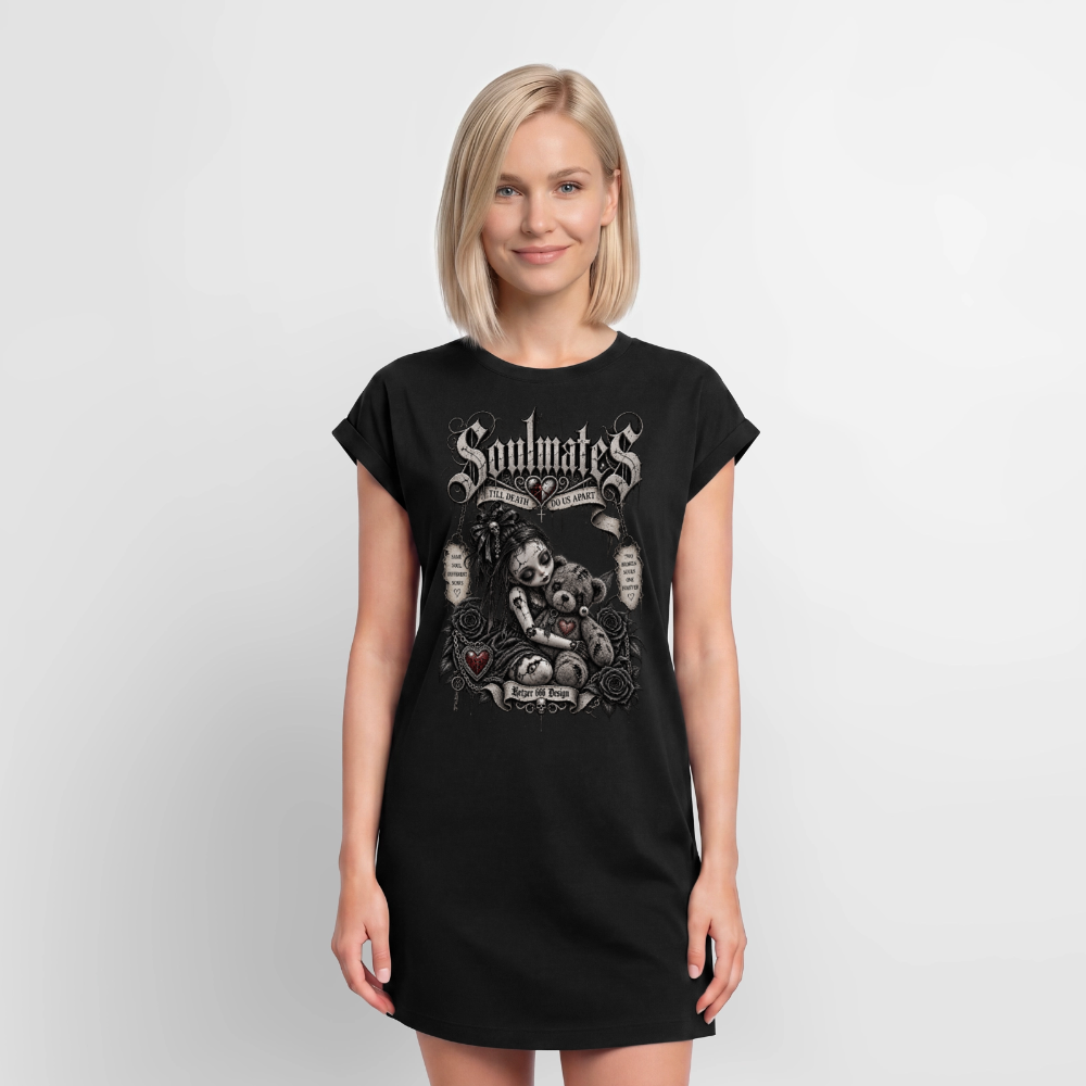 Frauen Premium Organic T-Shirt Kleid Soulmades - Schwarz