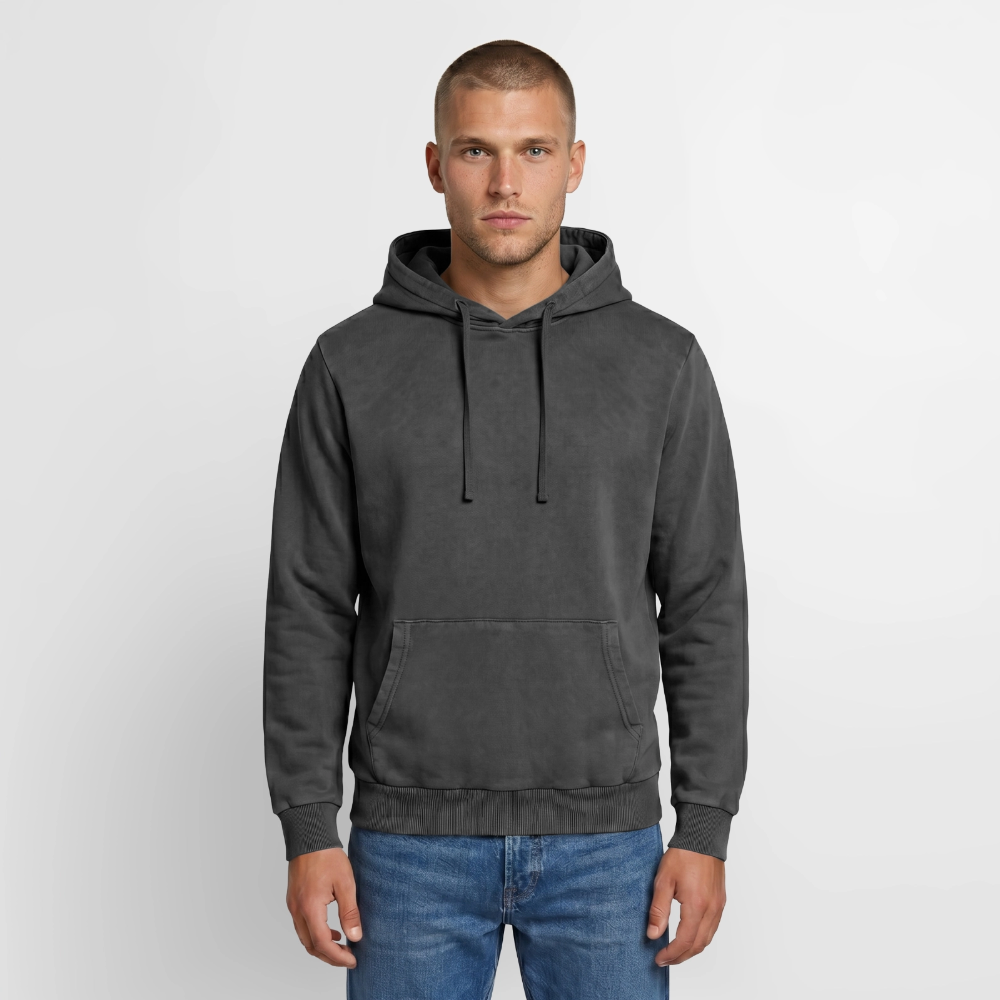 Relaxed Unisex Premium Acid-Washed Hoodie - Schwarz Acid Wash