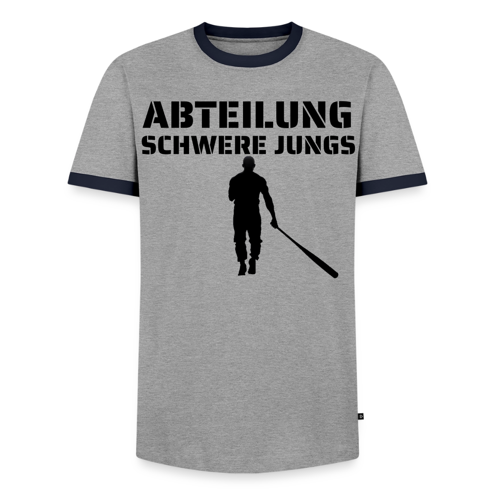 Männer Kontrast-T-Shirt - Grau/Navy 