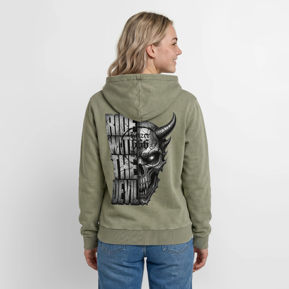 Relaxed Unisex Premium Acid-Washed Hoodie - Grün Acid Wash