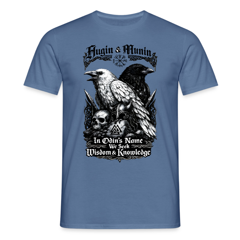 Männer T-Shirt Hugin und Munin - Taubenblau