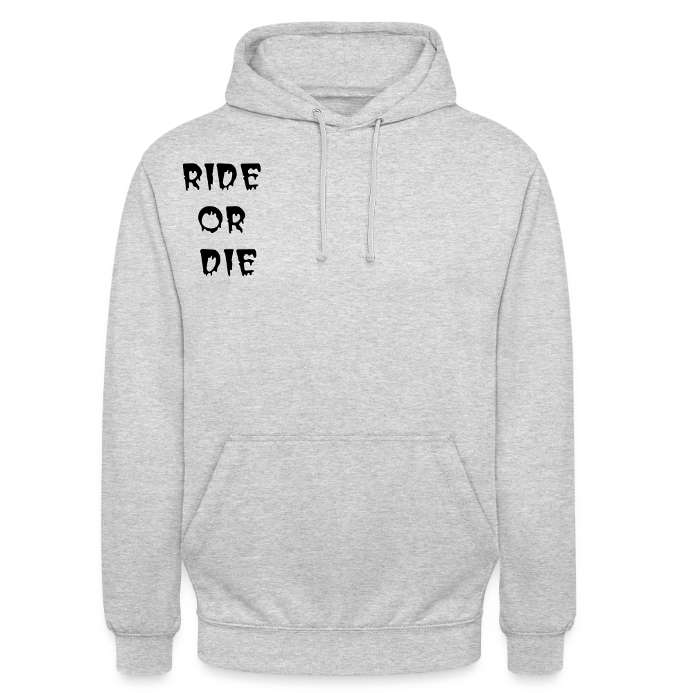 Unisex Hoodie Ride or Die, Loyalty - Hellgrau meliert