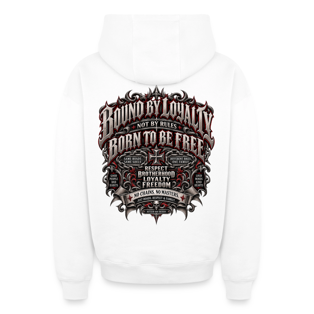 Weißer Bound of Loyalty Herren Biker Zip-Hoodie