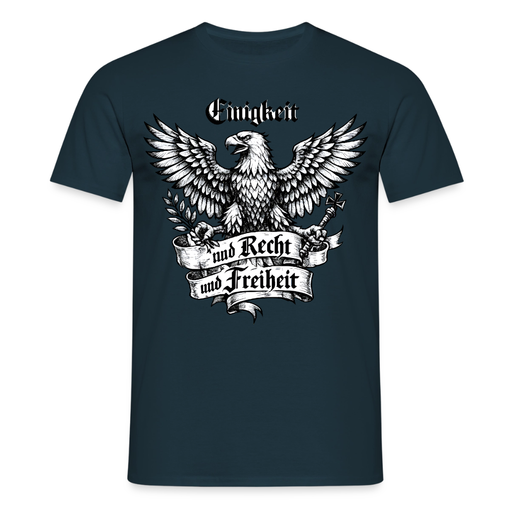 Männer T-Shirt Einigkeit und Recht und Freiheit - Navy