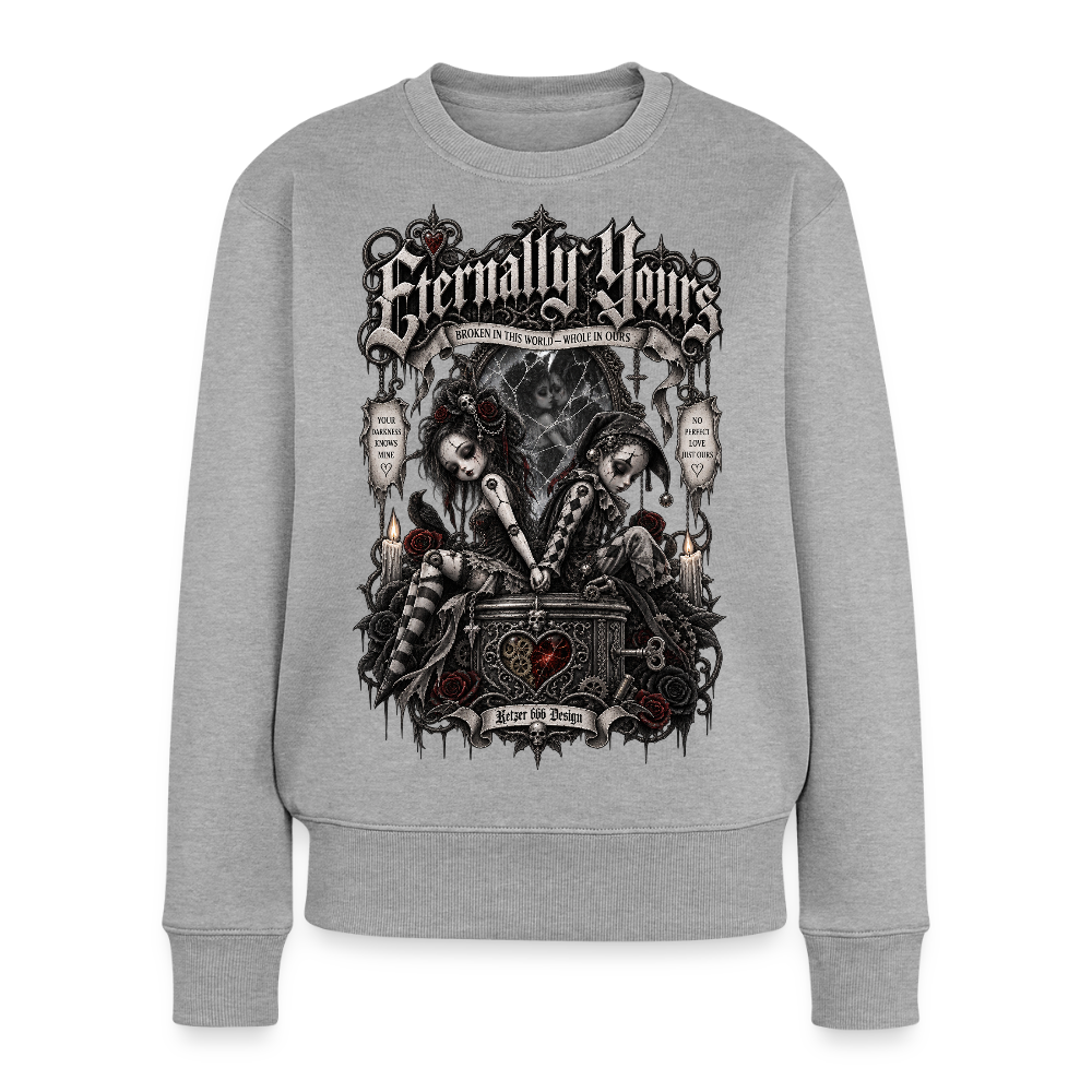 Gothic Damen-Pullover "Eternally Yours" in Grau meliert – Bikerwear von Ketzer 666 Design