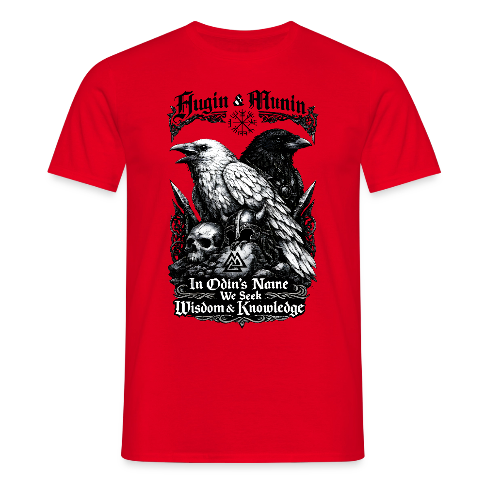 Männer T-Shirt Hugin und Munin - Rot