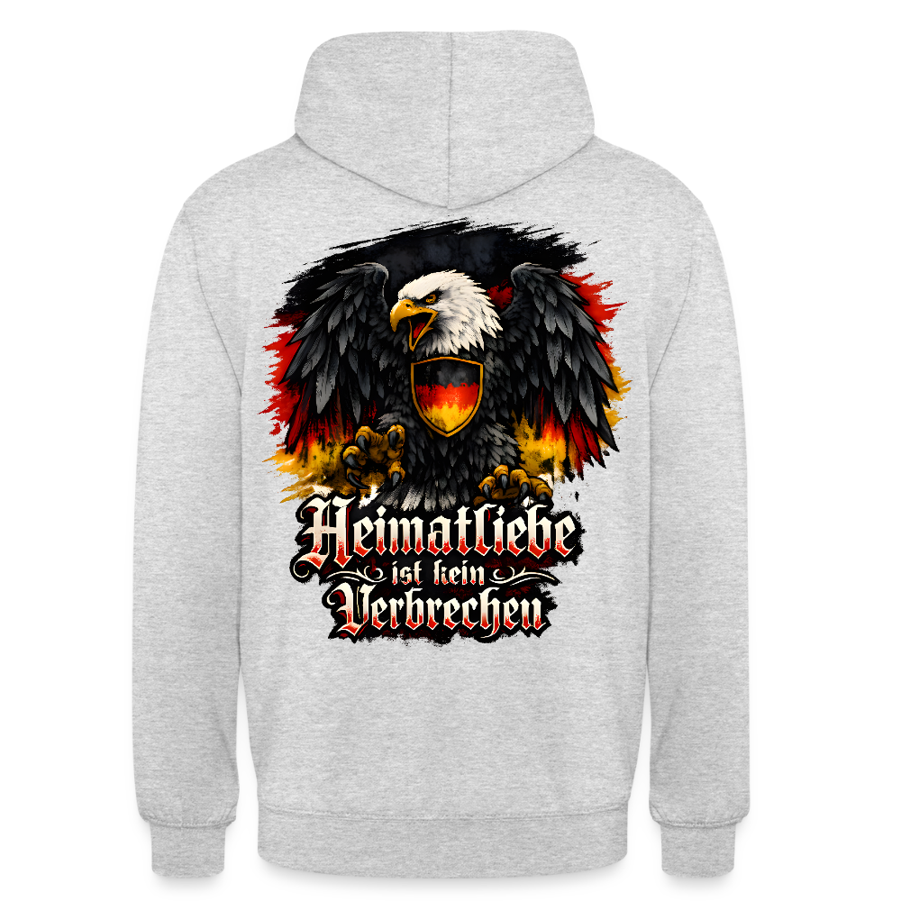 Unisex Hoodie Heimatliebe - Hellgrau meliert