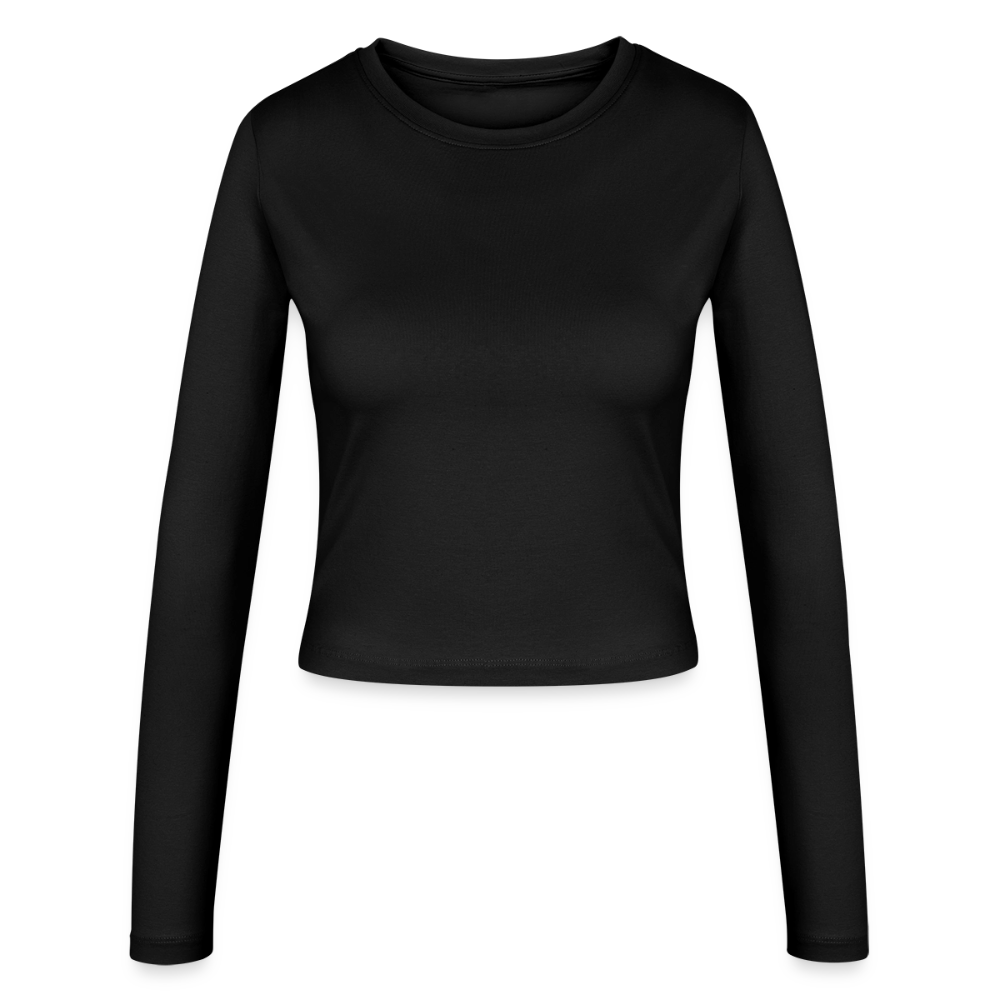 Frauen Slim Fit Langarmshirt Hugin und Mugin - Schwarz