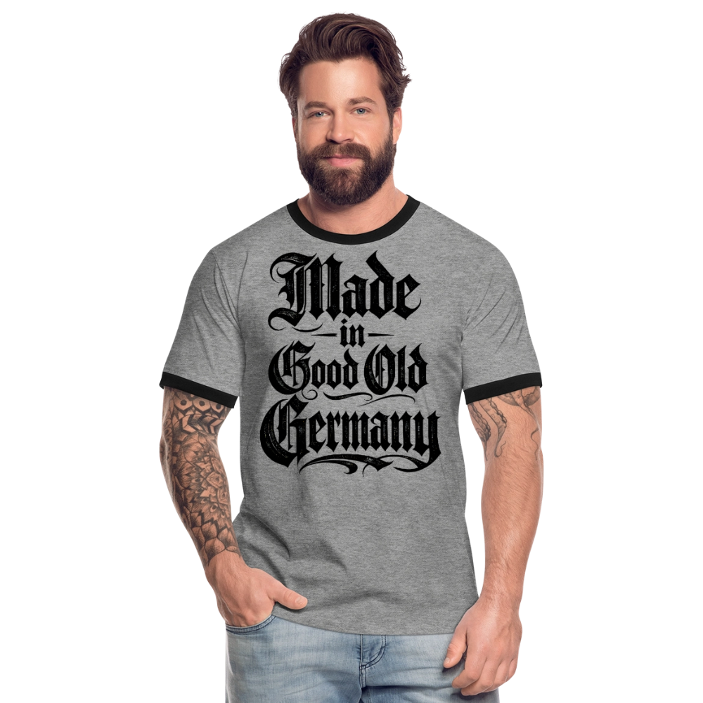 Männer Kontrast-T-Shirt MADE IN GOOD OLD GERMANY - Grau meliert/Schwarz