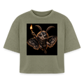 Boxy Frauen Premium Acid-Washed T-Shirt - Grün Acid Wash