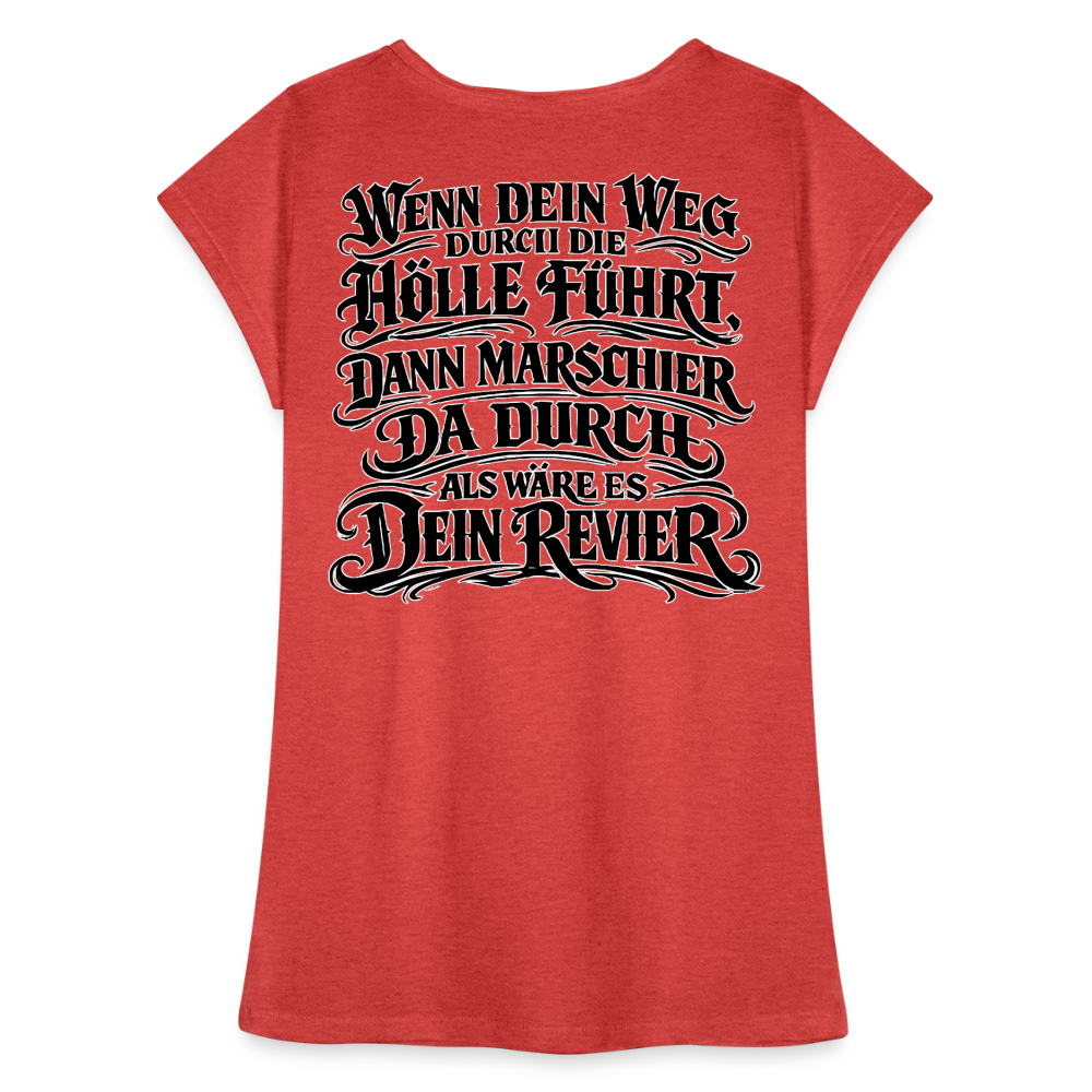 Frauen Vintage T-Shirt - Rot meliert