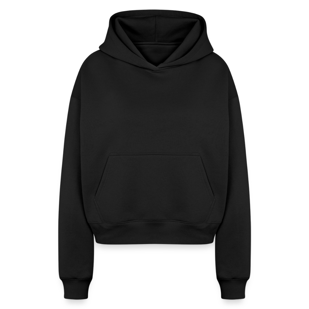 Cropped Oversized Heavyweight Frauen Hoodie - Schwarz
