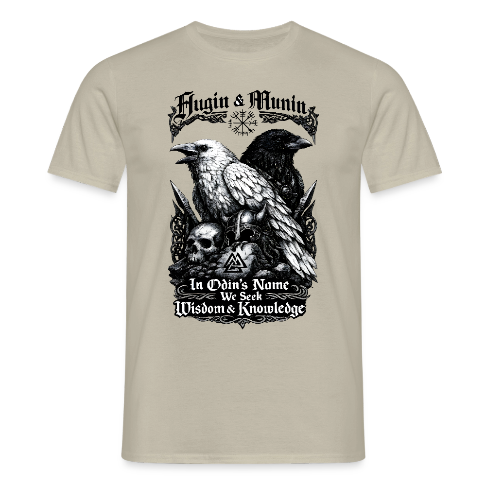 Männer T-Shirt Hugin und Munin - Sandbeige