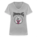 Klassisches Frauen-T-Shirt mit V-Ausschnitt DOGO ARGENTINO Harmlos - Grau meliert