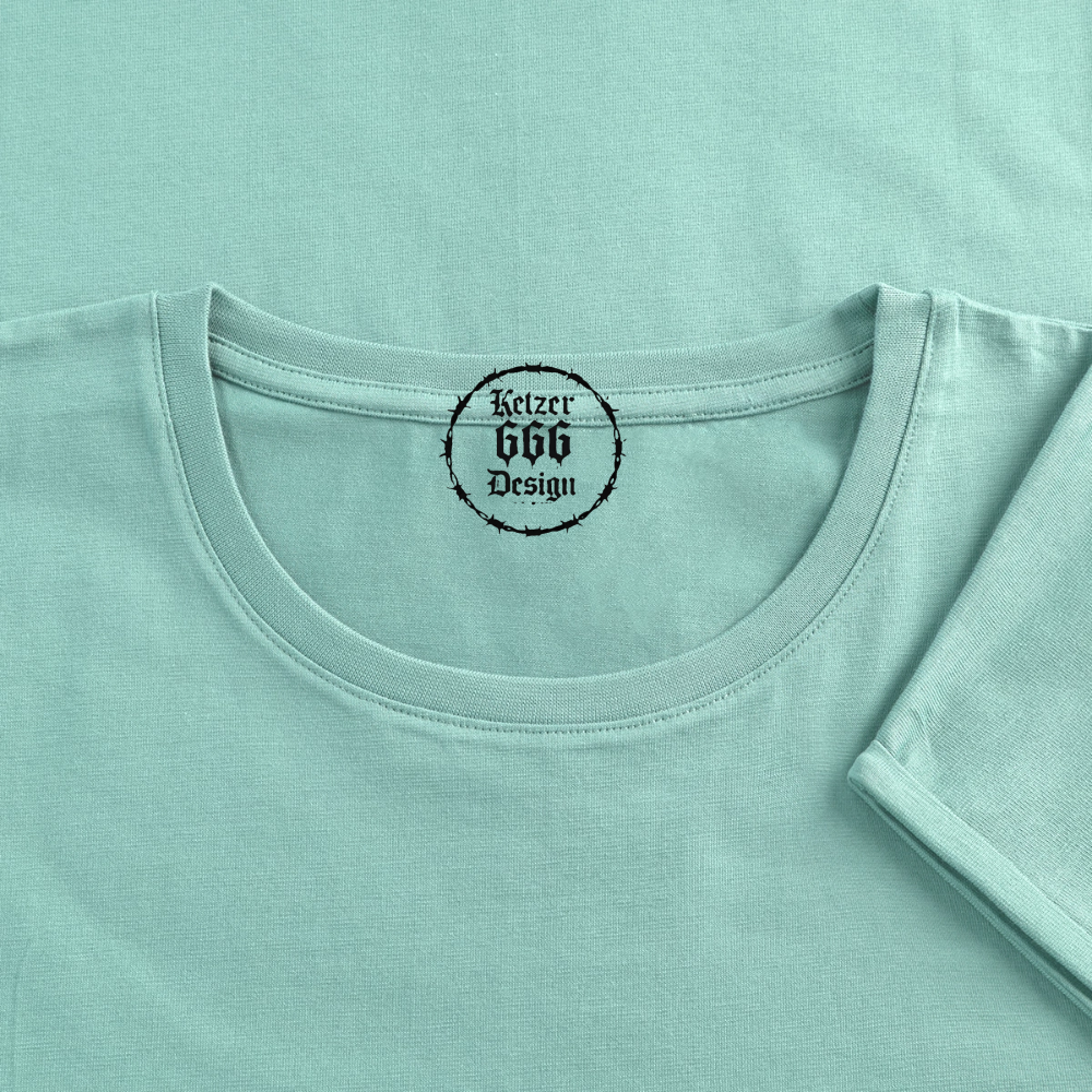 Frauen T-Shirt mit gerollten Ärmeln Hugin und Munin - Mint 