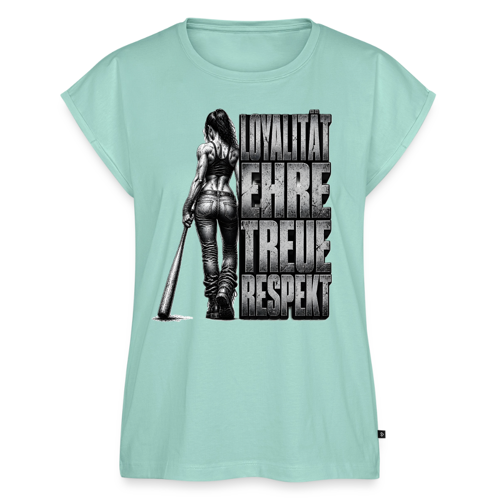 Frauen T-Shirt mit gerollten Ärmeln - Mint 