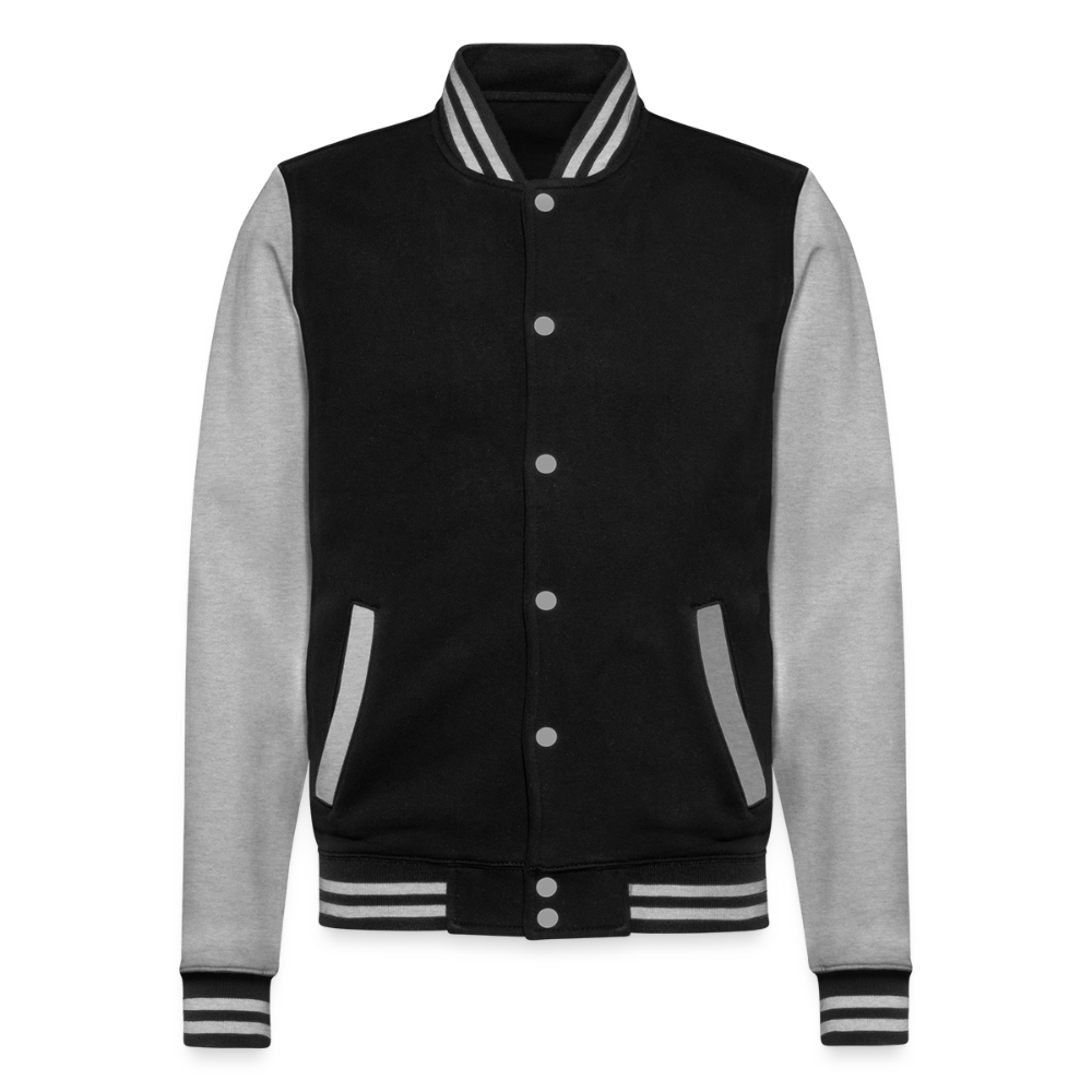 College-Sweatjacke - Schwarz/Grau meliert