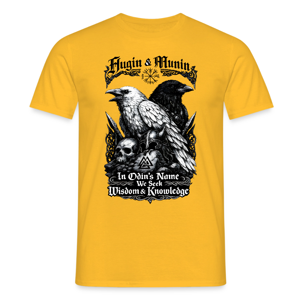 Männer T-Shirt Hugin und Munin - Gelb