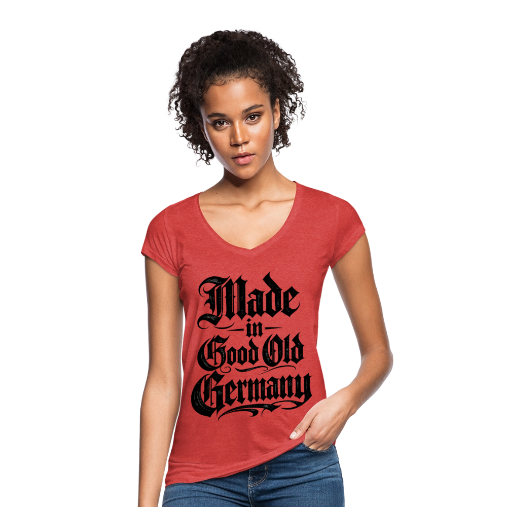 Frauen Vintage T-Shirt - Rot meliert