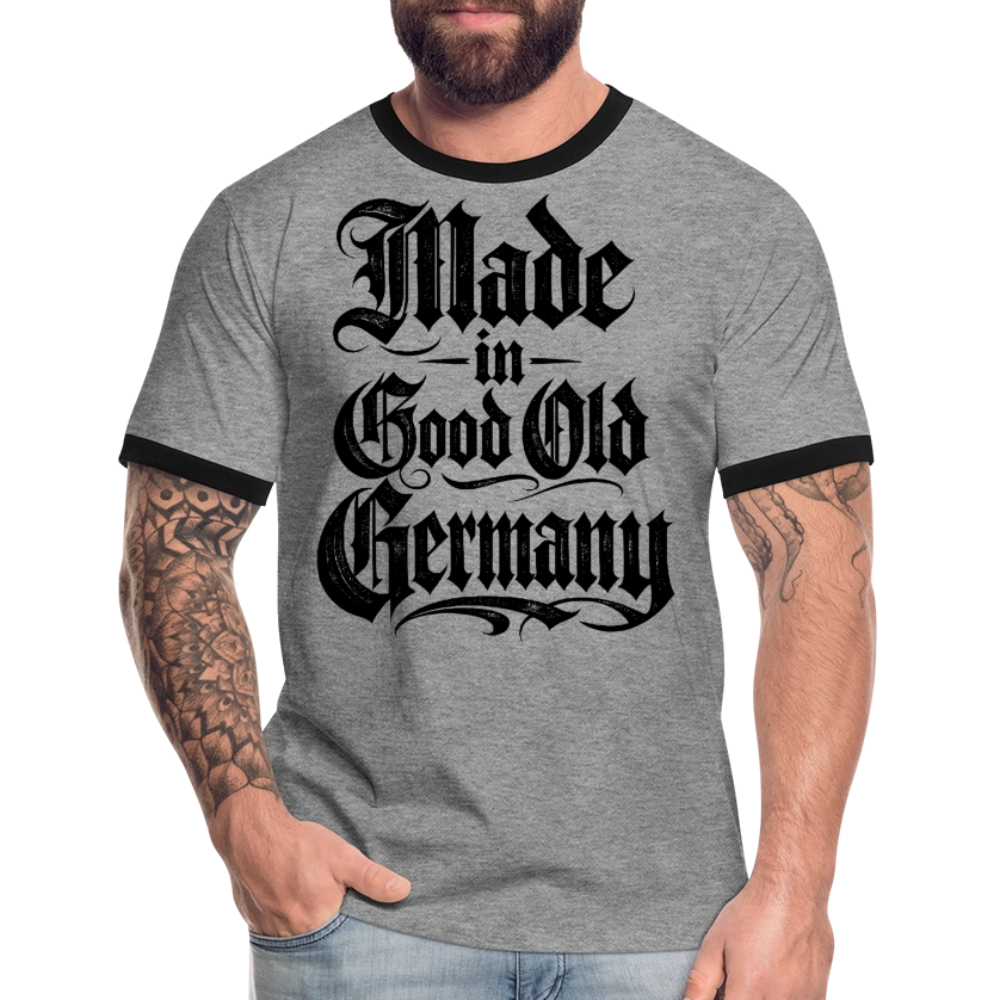 Männer Kontrast-T-Shirt MADE IN GOOD OLD GERMANY - Grau meliert/Schwarz