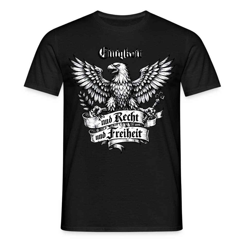 Männer T-Shirt Einigkeit und Recht und Freiheit - Schwarz