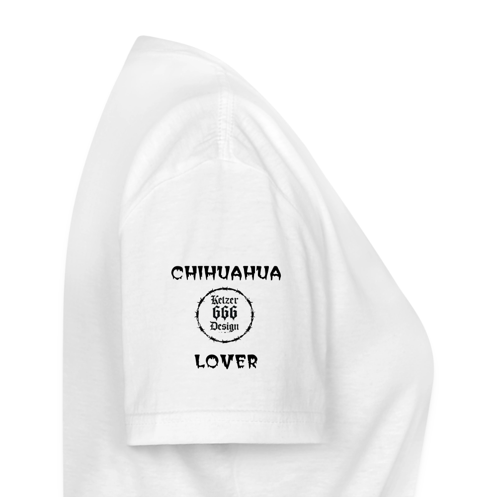 Klassisches Frauen-T-Shirt mit V-Ausschnitt Chihuahua Ganz dünnes Eis - Weiß