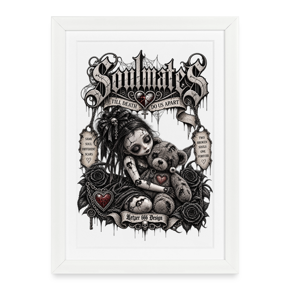 Gerahmtes Poster (27 × 37 cm) - Weiß