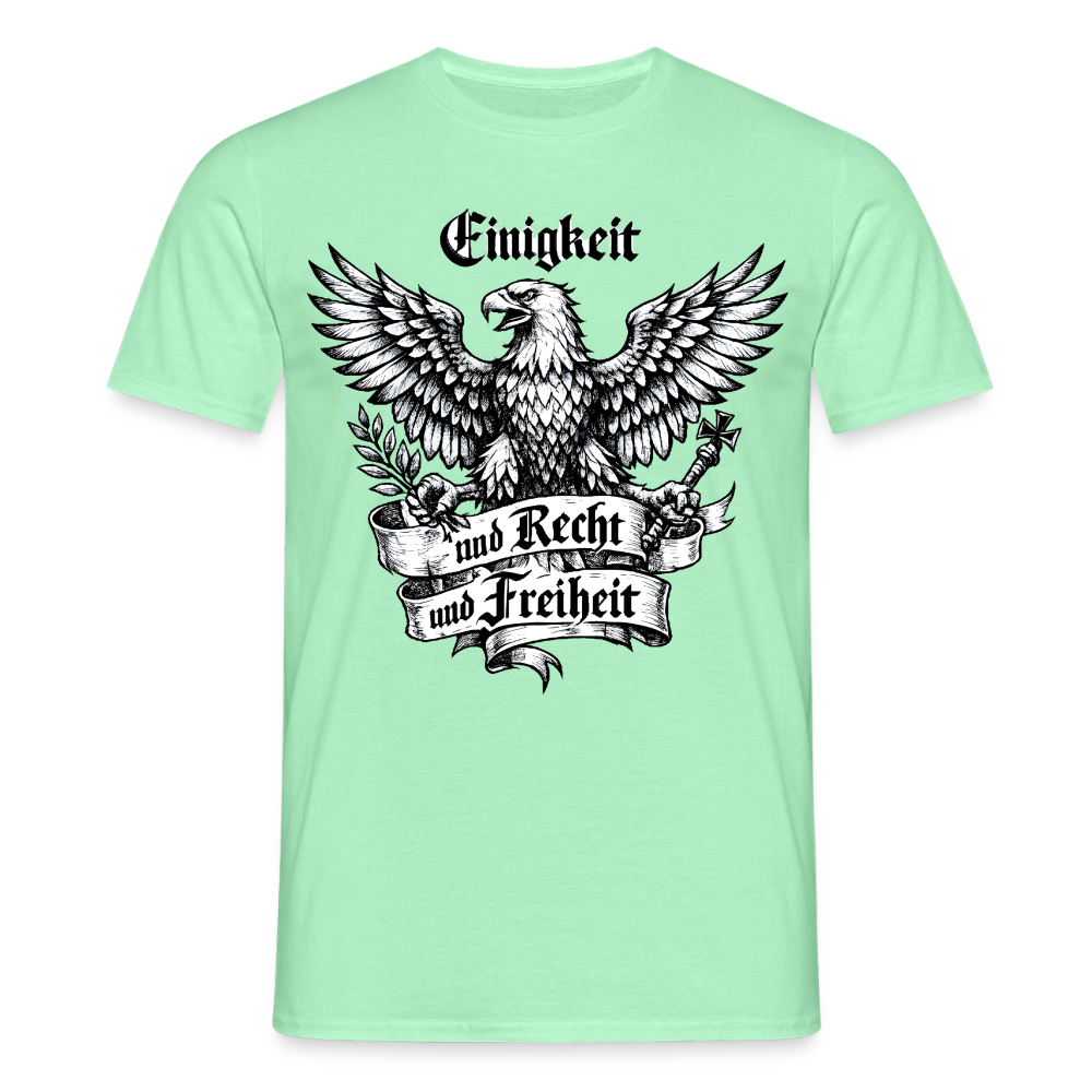 Männer T-Shirt Einigkeit und Recht und Freiheit - Mintgrün