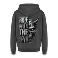 Relaxed Unisex Premium Acid-Washed Hoodie - Schwarz Acid Wash