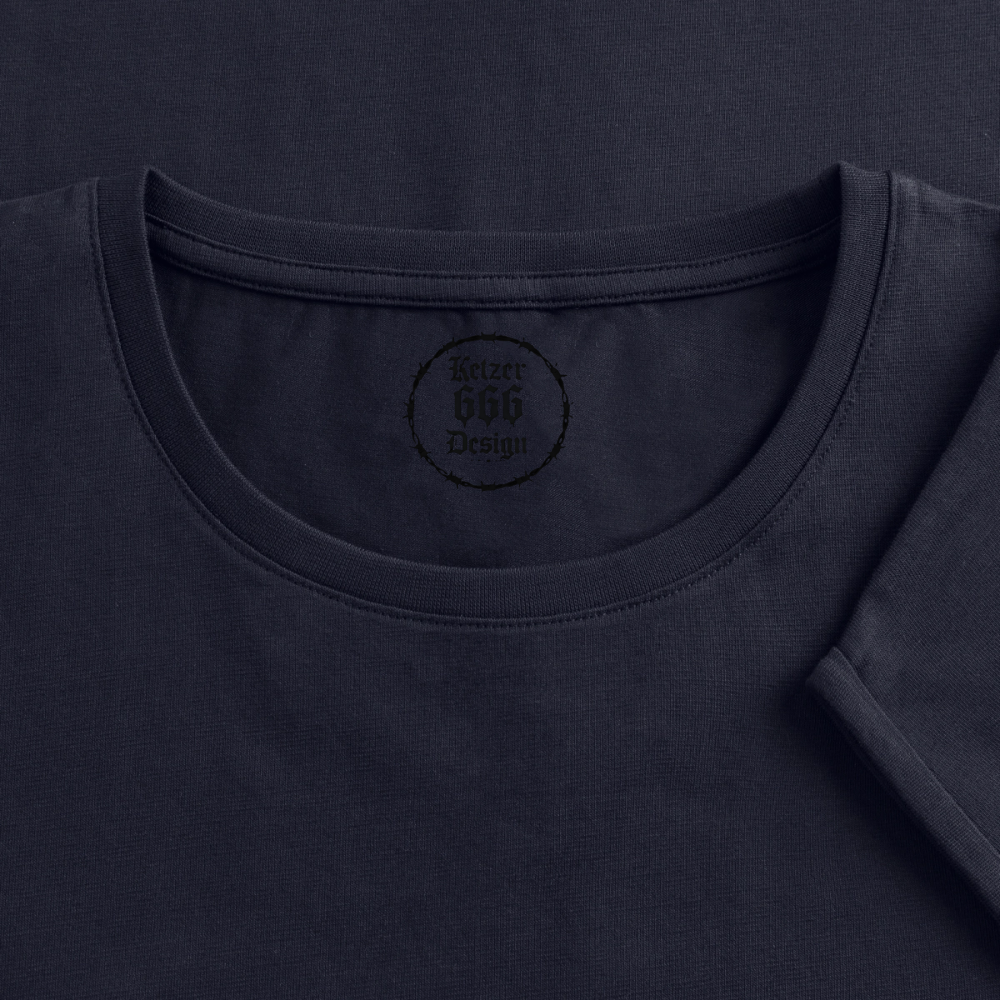 Frauen T-Shirt mit gerollten Ärmeln Hugin und Munin - Navy