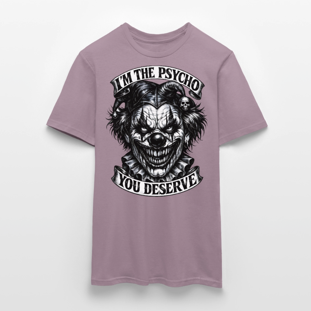 Männer T-Shirt Psycho you deserve - Lilagrau