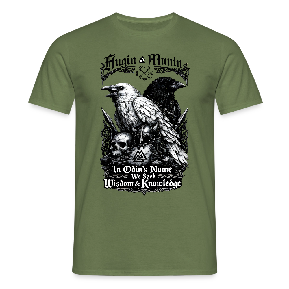 Männer T-Shirt Hugin und Munin - Militärgrün