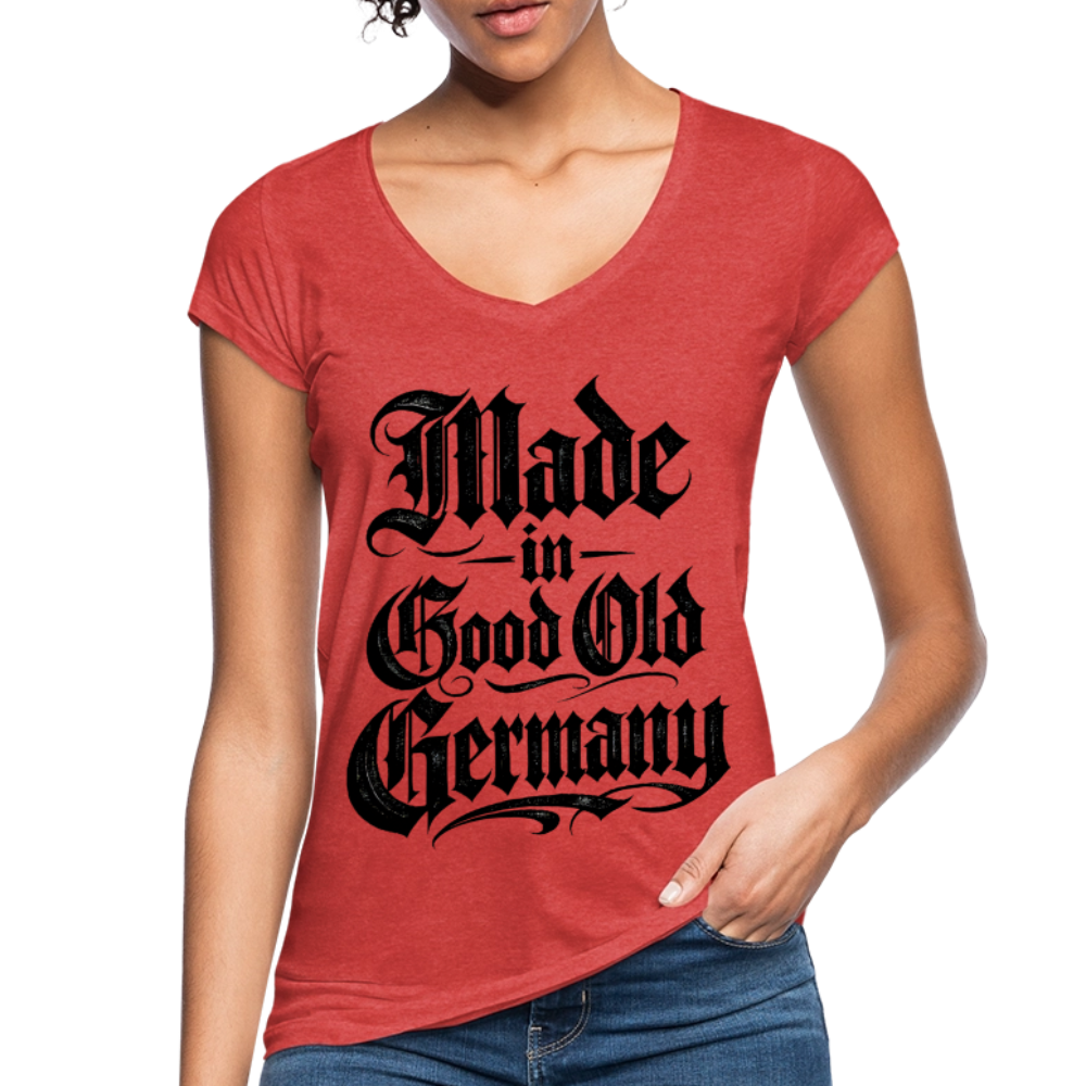 Frauen Vintage T-Shirt - Rot meliert